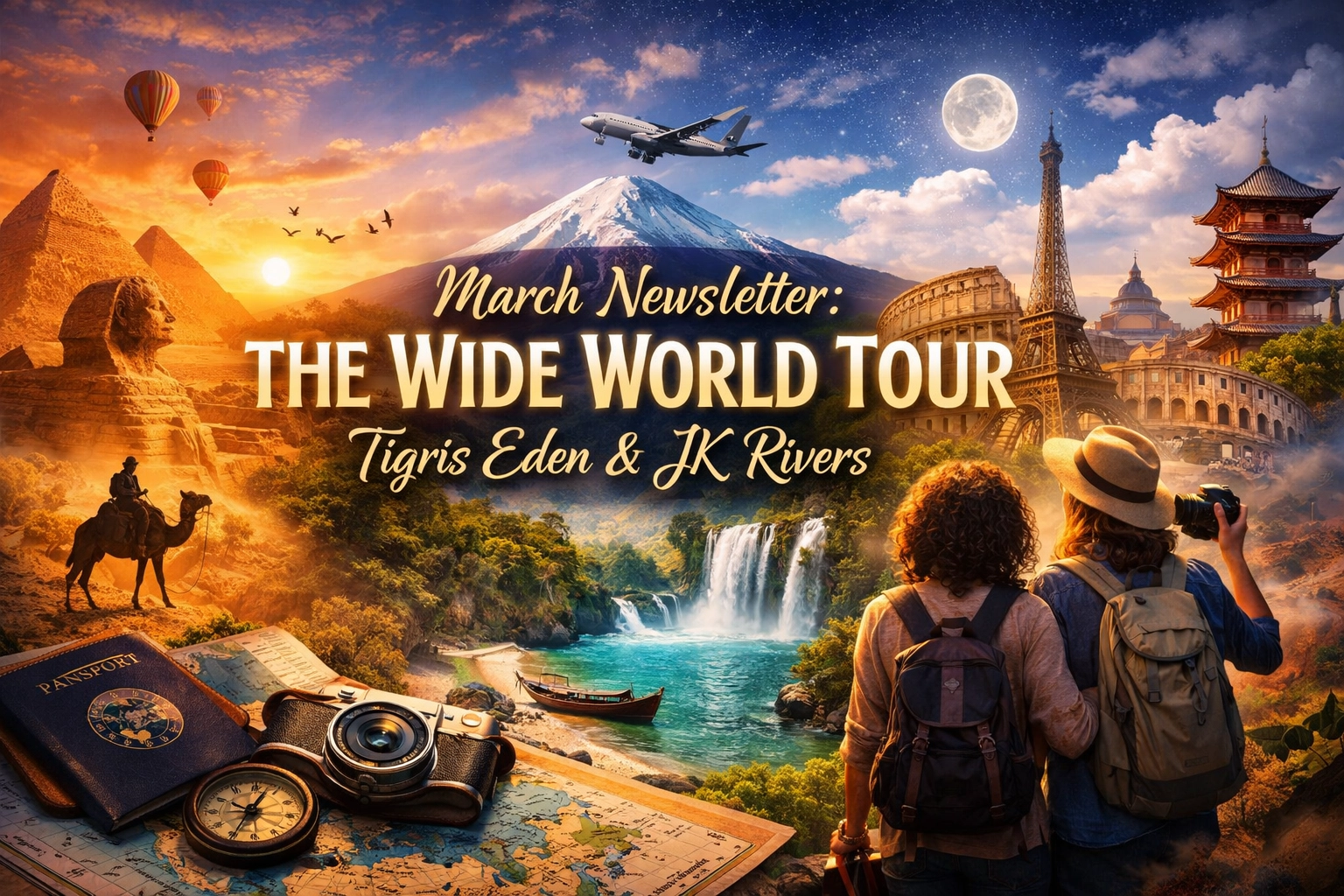 March Newsletter: The Wide World Tour – Tigris Eden & JK Rivers